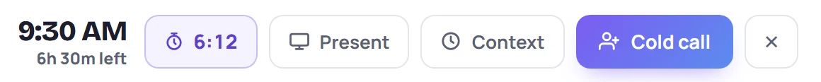 The live mode top bar with the Present button